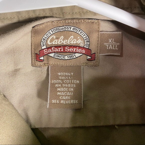 Cabelas Men’s Safari Series Tan Button Up Fishing Hunting Shirt Size XLT - Picture 6 of 8